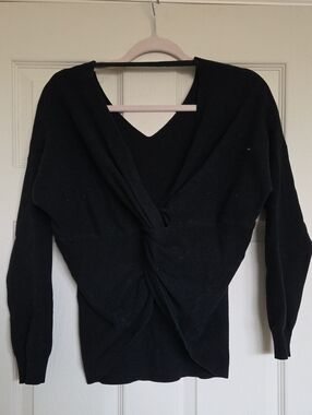 Windsor Black V-Neck Twist Back Sweater